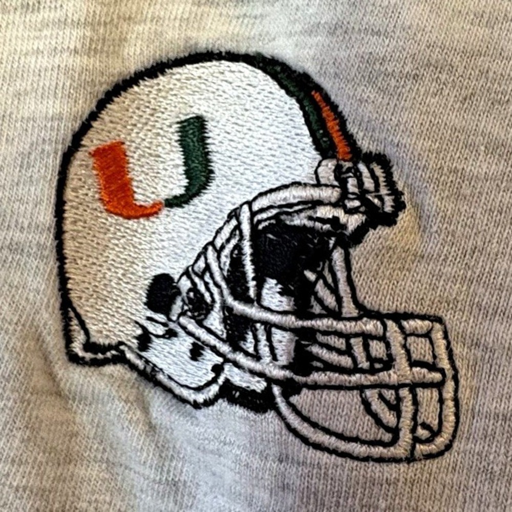 Nike Golf Mens XL Gray Polo Shirt Univ Miami Hurricanes Football Helmet Logo